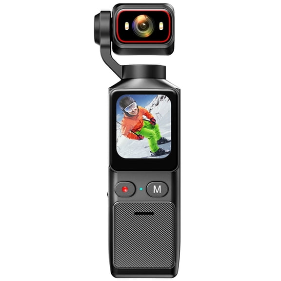 Osfvolr 4K Pocket Action Camera Touch Screen Portable Vlog Camera with Handheld Gimbal Stabilizer Body Camera Video Recorder