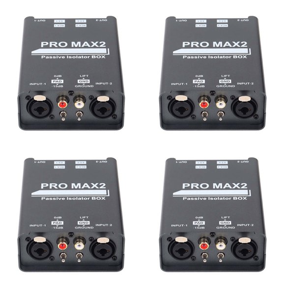 Osfvolr 4X 2-Way Audio Isolator Audio Current Noise Eliminator XLR 6.5 Isolator Mixer Live Broadcast