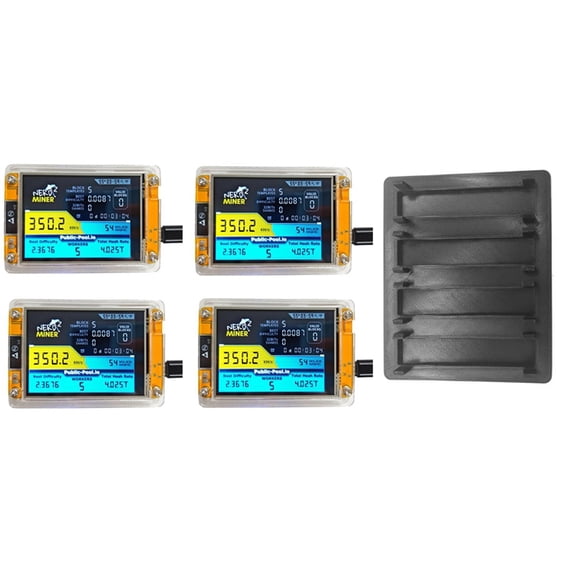 Osfvolr 4X 350KH/S  +4 Slots Base Upgraded Harshrate 2.8 Inch Smart Display Bitcoin Crypto Solo Miner