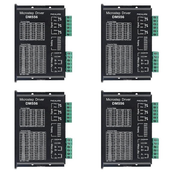 Osfvolr 4X DM556 CNC Digital Stepper Motor Driver 2-Phase Stepper Motor Driver 20-50V DC Max 5.6A 128 Subdivision for Motor