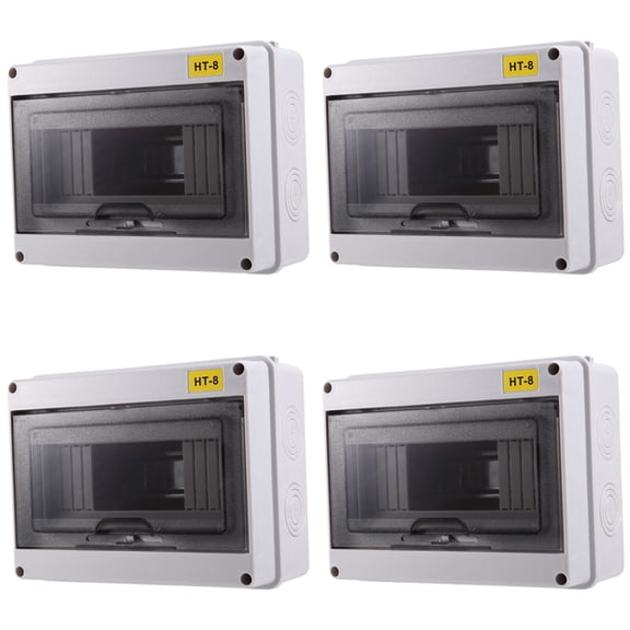 Osfvolr 4X IP65 Mcb Breaker Box Distribution Protection Box ABS Power Electronic Din Rail Enclosure for Circuit Breaker HT-8 Way