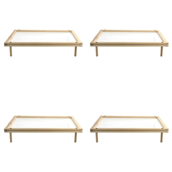 Osfvolr 4X  Pasta Drying Rack, Noodle Dryer Natural Wood Noodle Drying Rack with 4 Single Base Stick