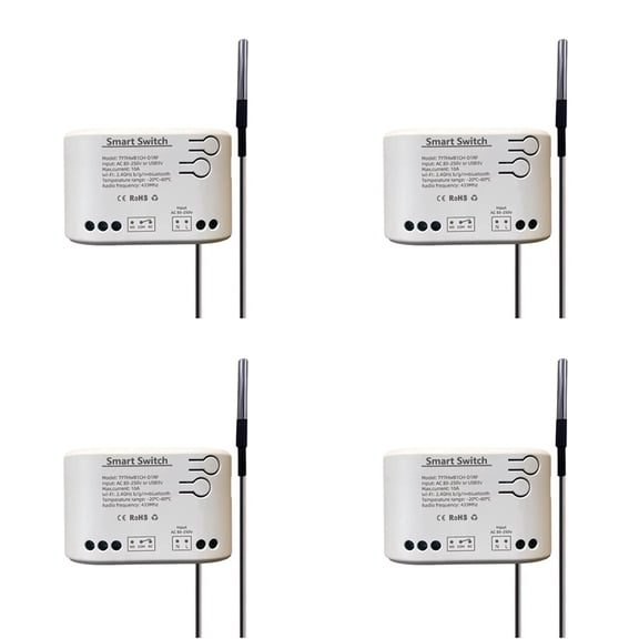 Osfvolr 4X Tuya Smart Life WiFi Switch Relay Temperature Monitoring Thermostat Sensor Passive Dry Contact Relay AC 85-250V