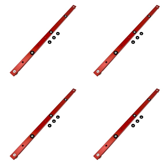 Osfvolr 4X Woodworking T-Track Slider Limitable Miter Bar Rail Slider Table Saw Gauge Rod Woodworking T-Track Slider Red