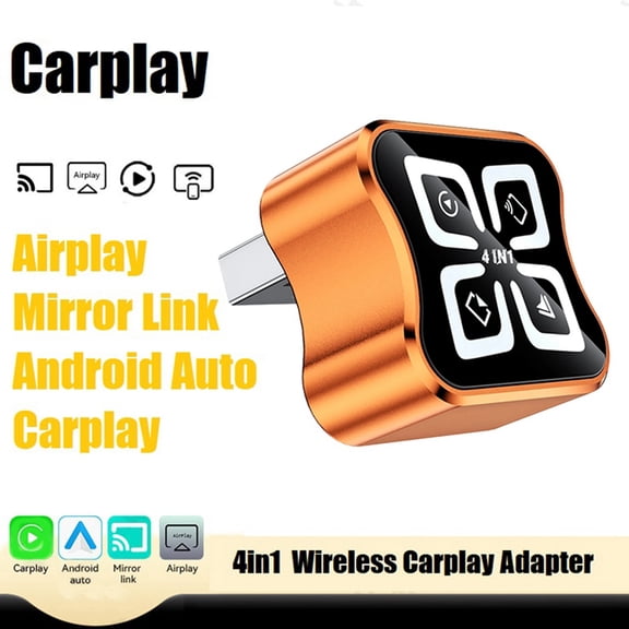 Osfvolr 4in1 Carplay Adapter Airplay/Mirror Link/Android Auto/Carplay USB Dongle Wireless AI Box Wired Carplay to Wireless A