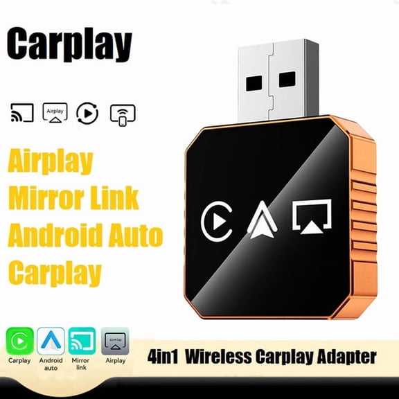 Osfvolr 4in1 Wireless Carplay Adapter AI Box Mirror Link/Airplay/Android Auto/Carplay USB Dongle Wired Carplay to Wireless