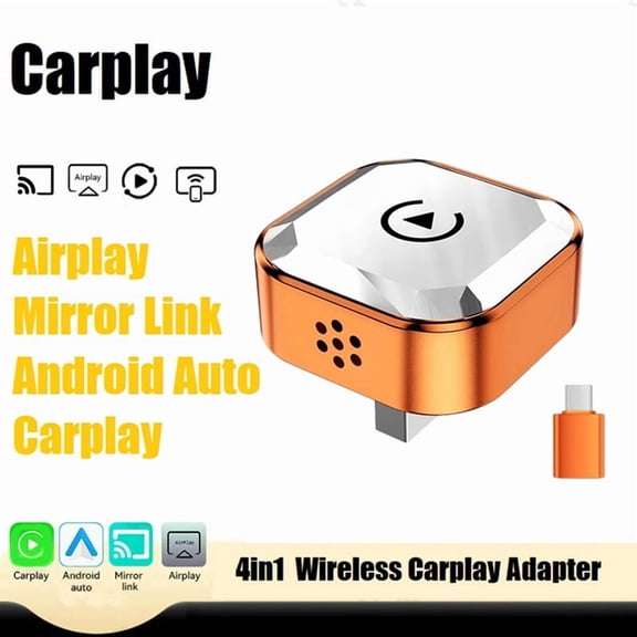 Osfvolr 4in1 Wireless Carplay Adapter Airplay/Mirror Link/Carplay/Android Auto USB Dongle AI Box Wired Carplay to Wireless B