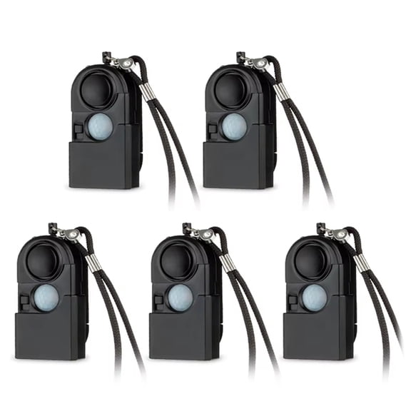 Osfvolr 5 Pcs Portable Mini Motion Detector Alarm 120DB Siren SOS LED Light Security for Travel Home Kids Safe Personal Alarm