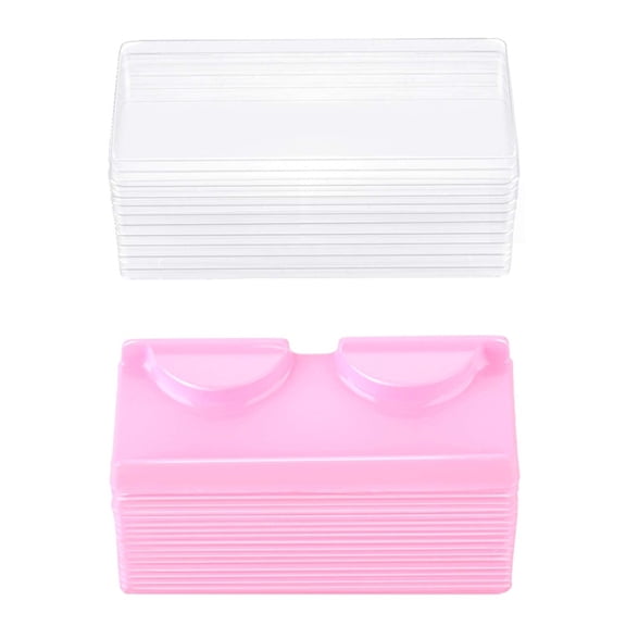 Osfvolr 50 Packs Minifalse Eyelash Storage Box Empty False Eyelash Care Storage Case Box Container Holder Plastic Lash Cases
