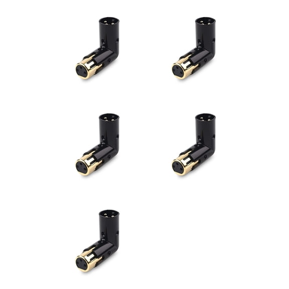 Osfvolr 5Pcs 3Pin XLR Angle Adapter Adjustable Male to Female Right Angle XLR Adapter XLR 90 Degree Adapter