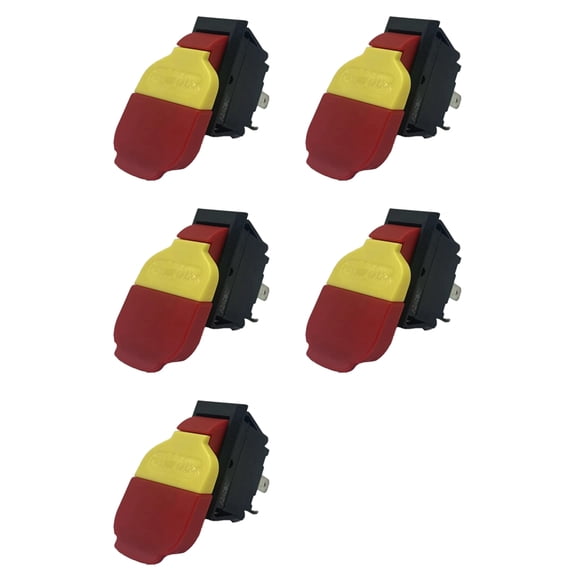 Osfvolr 5X 125/250V 4 Pins Electromagnetic Push Button Switch on Off Key Switches Single Throw Bipolar Switches HY18