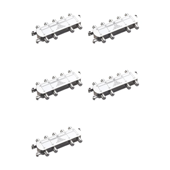 Osfvolr 5X Digital 8 Way Coaxial Cable Splitter 5-2400MHz, RG6 Compatible, Work with Analog/Digital TV Connections and Internet