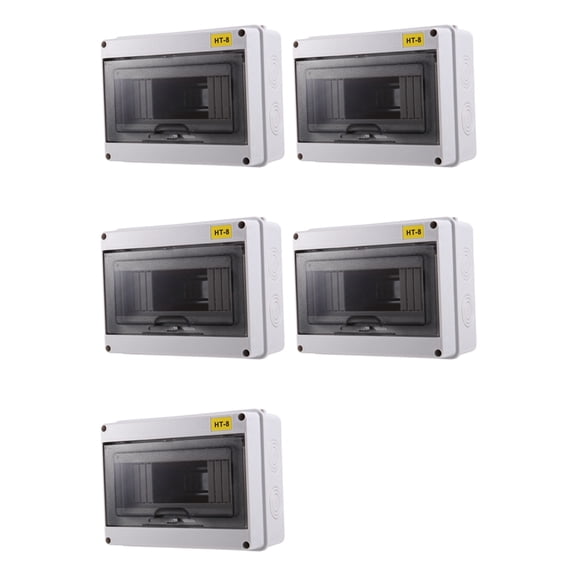 Osfvolr 5X IP65 Mcb Breaker Box Distribution Protection Box ABS Power Electronic Din Rail Enclosure for Circuit Breaker HT-8 Way
