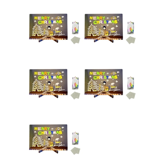 Osfvolr 5X LED Note Board with Colors, 2025 Glowing LED Drawing Board for Kids, LED Not Board with Stand and 7 Color Markers L