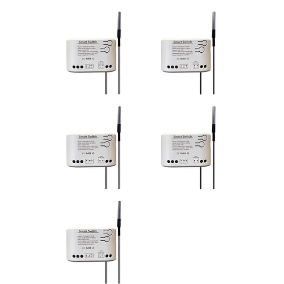 Osfvolr 5X Tuya Smart Life WiFi Switch Relay Temperature Monitoring Thermostat Sensor Passive Dry Contact Relay AC 85-250V