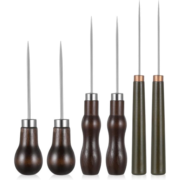 Osfvolr 6 Pcs Awl Tool Set, Leather Punch Stitching Marking Awls Tools for Hide Sewing, Marking, Crafts Wood, Shoe Repair