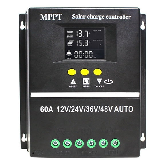 Osfvolr 60A MPPT Solar Charge Controller, Intelligent Regulator for 12V-48V Auto RV Lead Acid Lithium LiFePO4 Battery Charging