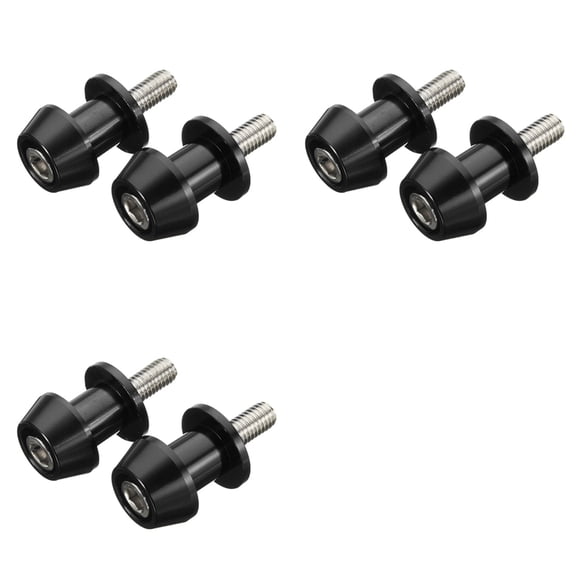 Osfvolr 6Pcs M6 X1.5 Motorcycle Cnc Swing Arm Sliders Spools Stand for Fz01 Fz03 Fz09 Fz10 Yzf R1 R3 (Black)