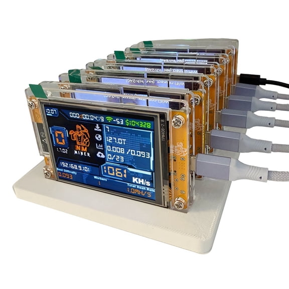 Osfvolr 6X 1060KH/S +6 Slots Base Upgraded Harshrate Bitcoin Crypto Solo Miner 2.8 Inch Smart Display Home BTC