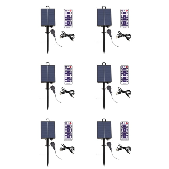 Osfvolr 6X 1200mAh Solar Panel Control Box Kits Lithium Battery Panel for 3.7V 24V LED String Strip Lamp DC Charging