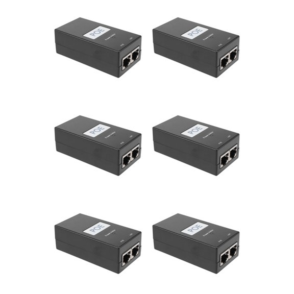 Osfvolr 6X 24V 0.5A Desktop POE Power Injector Ethernet Adapter Surveillance CCTV for IP Camera Power Supply