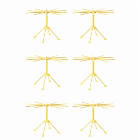 Osfvolr 6X Foldable Pasta Drying Rack, Plastic Spaghetti Hanger Noodle Dryer Stand with 10 Bar Handles