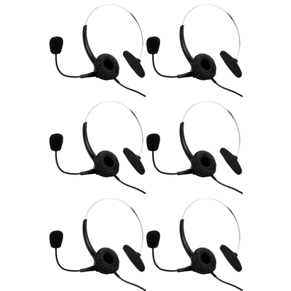 Osfvolr 6X RJ9 Call Center Headphone Monaural Headphone Noise Reduction Headset Call Headphone with Mic