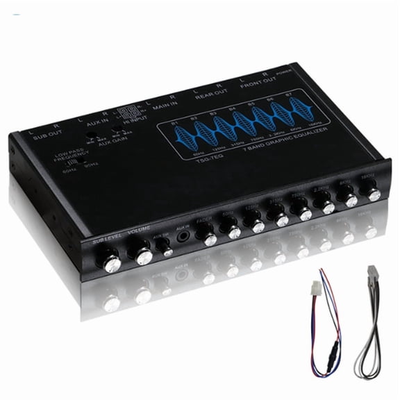 Osfvolr 7 Band Car Audio Equalizer Easy Install Frequency Adjustable Graphic Equalizer Professional for Car Graphic Equalizer