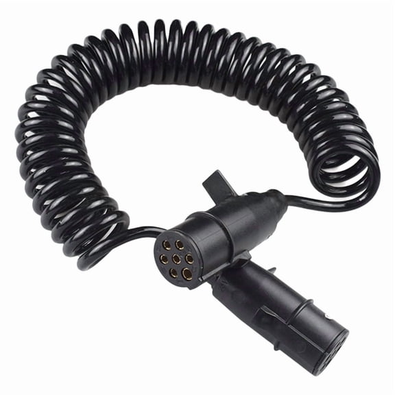 Osfvolr 7-Core Spiral Cable Semi-Trailer Connection Cable for Truck and Trailer Breakaway Electrical Plugs