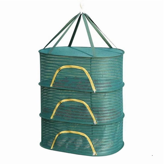 Osfvolr 70x50cmFoldable Drying Fishing Vegetable Fish Net Hanging Drying Rack Net 3Layer Clothing Drying Storage Rack Drying Net