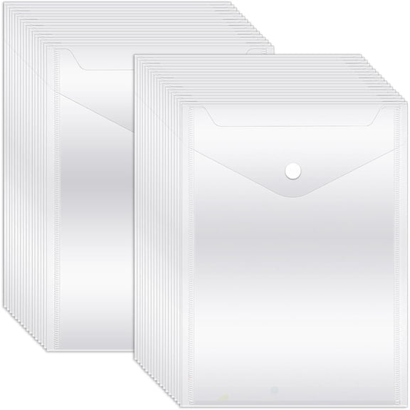 Osfvolr 80 Pack Reusable Stamp and Die Storage Pockets 7" X 9.4 Clear Plastic Envelopes Waterproof for Scrapbooking Paper Card