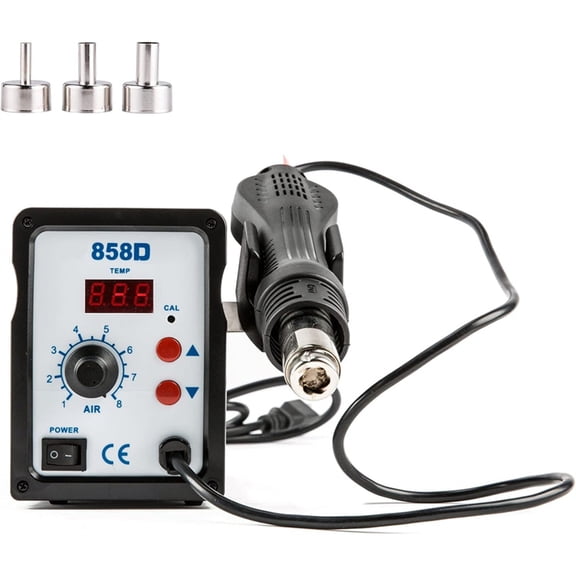 Osfvolr 858D Rework Station,110V SMD Soldering Rework Station,LED Digital Desoldering Welding Iron for Electronics Repairing(US)