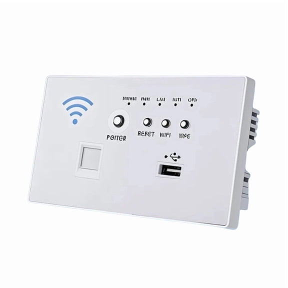 Osfvolr 86-Type Wall-Mounted Router, Home AP Wireless WiFi with USB Smart Socket, Recessed Panel 220V White
