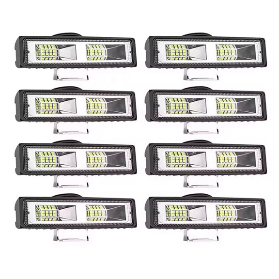 Osfvolr 8Pcs LED Work Light 48W 16LED High-Visibility White Light Bar for Vehicles IP67 Waterproof