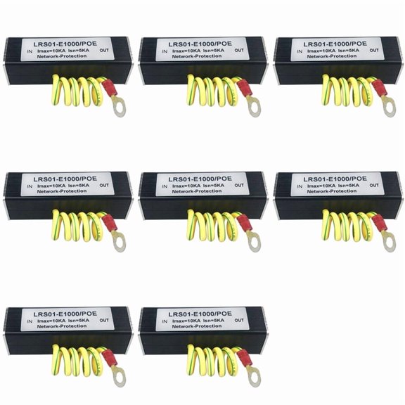 Osfvolr 8X 100/1000M POE IP Camera Network POE Switch RJ45 & POE Surge Protector Protection Device Arrester SPD 1000M