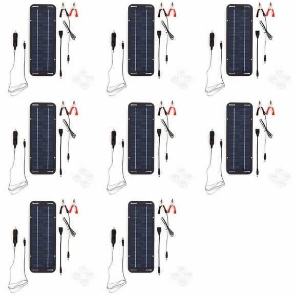 Osfvolr 8X 12V 30W Portable Solar Panel Car Boat Power Solar Panel Battery Charger Maintainer for Car Motorcycle Tractor Boat RV