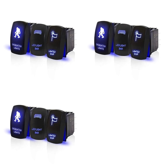 Osfvolr 9x Rocker Switch LED Light Bar Sasquatch Lights Lighted Whip Switch for ATV X3 RZR Boat