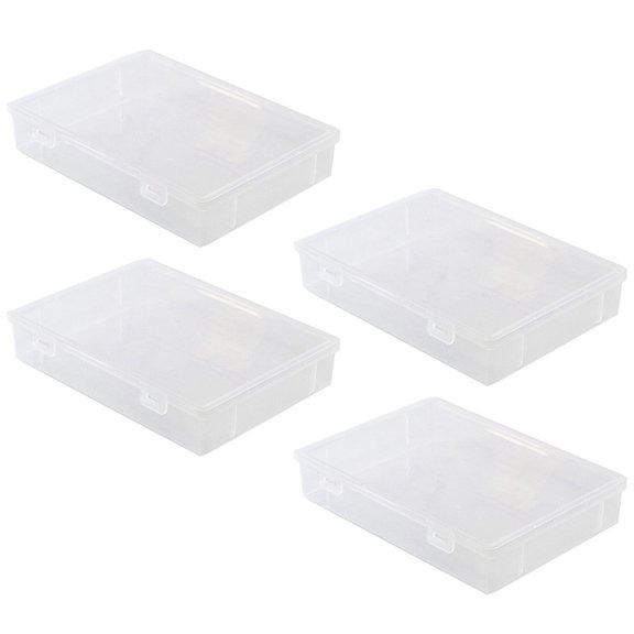 Osfvolr A4 Clear Storage Box for Household Sundries - Large Capacity Transparent Organizer
