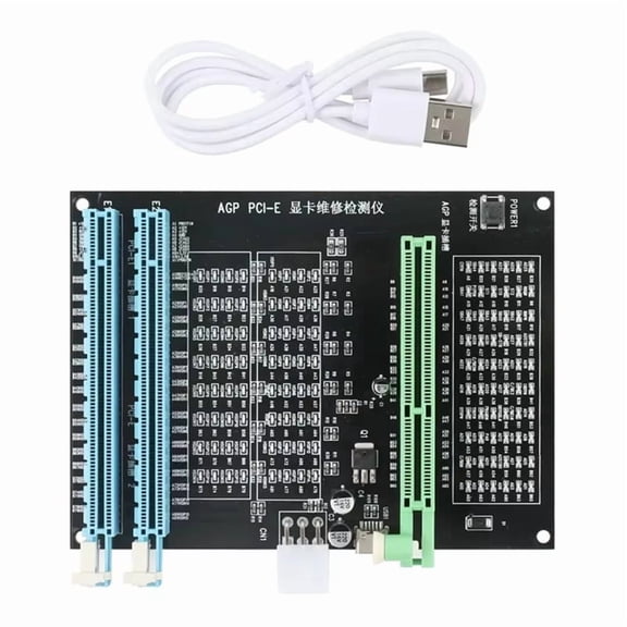 Osfvolr AGP PCI-E X16 Dual-Purpose Socket Tester Display Image Video Card Checker Tester Graphics Card Repair Tool