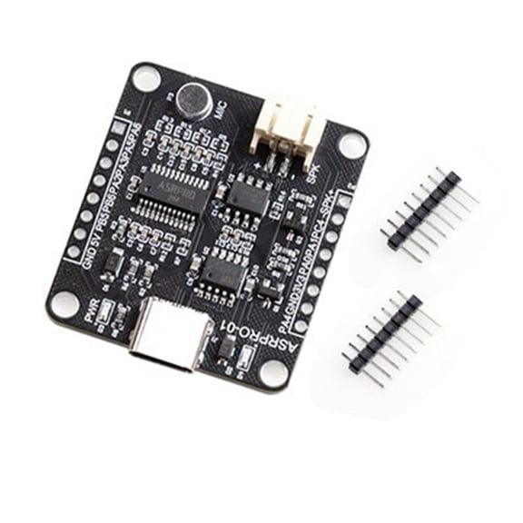 Osfvolr ASR-PRO Development Board Speech Recognition Control Module AI Offline Recognition Module Pin Headers Not Soldered 2M