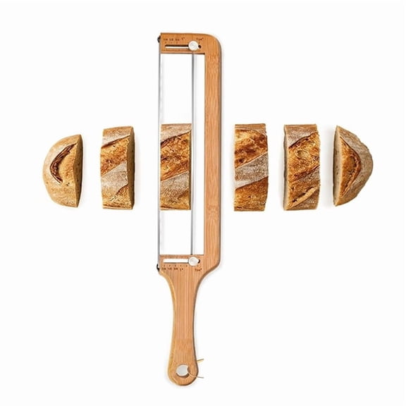 Osfvolr Adjustable Bread Cutter Upgraded Bread Slicer, Serrated Stainless Blade with Accurate Thickness Guide