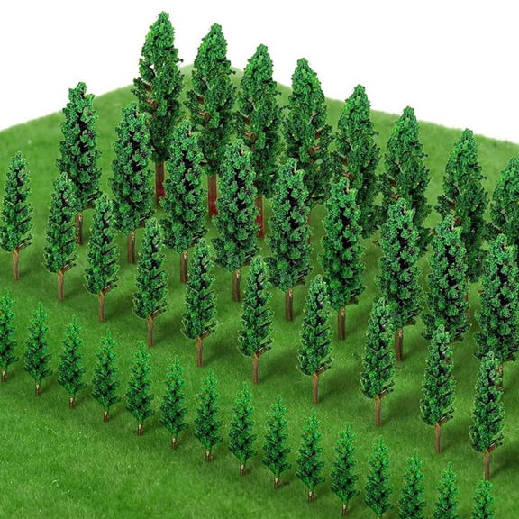 Osfvolr Agarte Mixed Model Trees, 50 Pieces, Miniature Landscape Trees for Diorama and Train Railways Scenery