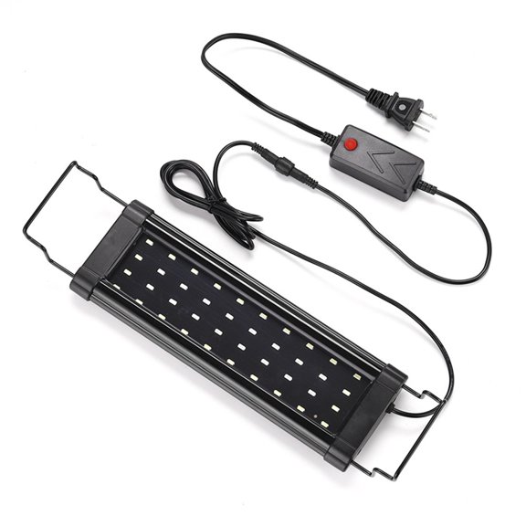 Osfvolr Aquarium LED Light Super Slim Fish Tank Aquatic Plant Grow Lighting Waterproof Bright Clip RGB LED 30-45cm US Plug