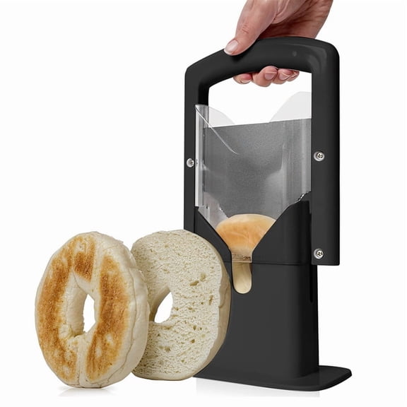 Osfvolr Bagel Cutter Slicer with Handle Stainless Steel Handheld Bread Cutter Portable Muffin Slicer Kitchen Gadgets