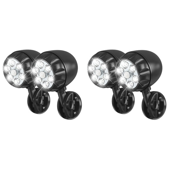 Osfvolr Battery Motion Sensor Light Outdoor Battery Operated Motion Lights Outdoor 6 LEDs - 6000K Auto on Off 4Pack