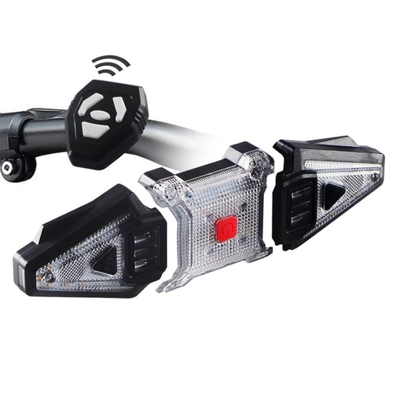 Osfvolr Bike Tail Light with Turn Signals, Split USB Rechargeable Bike Turn Signal Front and Back, Wireless Remote Control