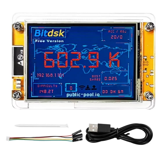 Osfvolr Bitdsk Miner S1 600KH/S BTC Solo Machine, 2.8-Inch Large Screen, Independen Operation Smart Display Desktop