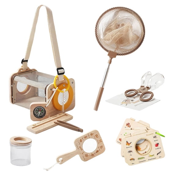 Osfvolr Bug Catcher Kit for Kids Explorer Kit, 10PCS Outdoor Bug Catching Kit with Magnifying Glass & Net, for Kids Ages 4-8