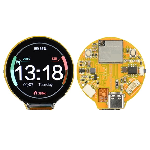 Osfvolr -C3 WiFi BT Development Board 1.28-Inch TFT Circular Screen Onboard -C3-MINI-1U Module 160 MHz RISC-V 32 Bits