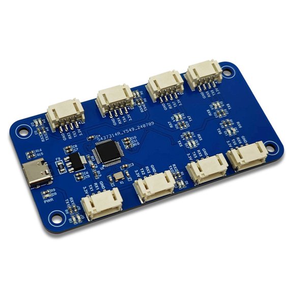 Osfvolr CH344Q USB to 8CH TTL Serial Module Serial Port Type C to TTL High-Speed CH348 Chip Expansion Module